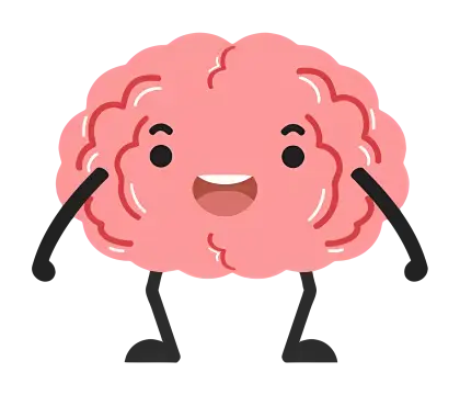 Happy Cartoon Brain Illustration