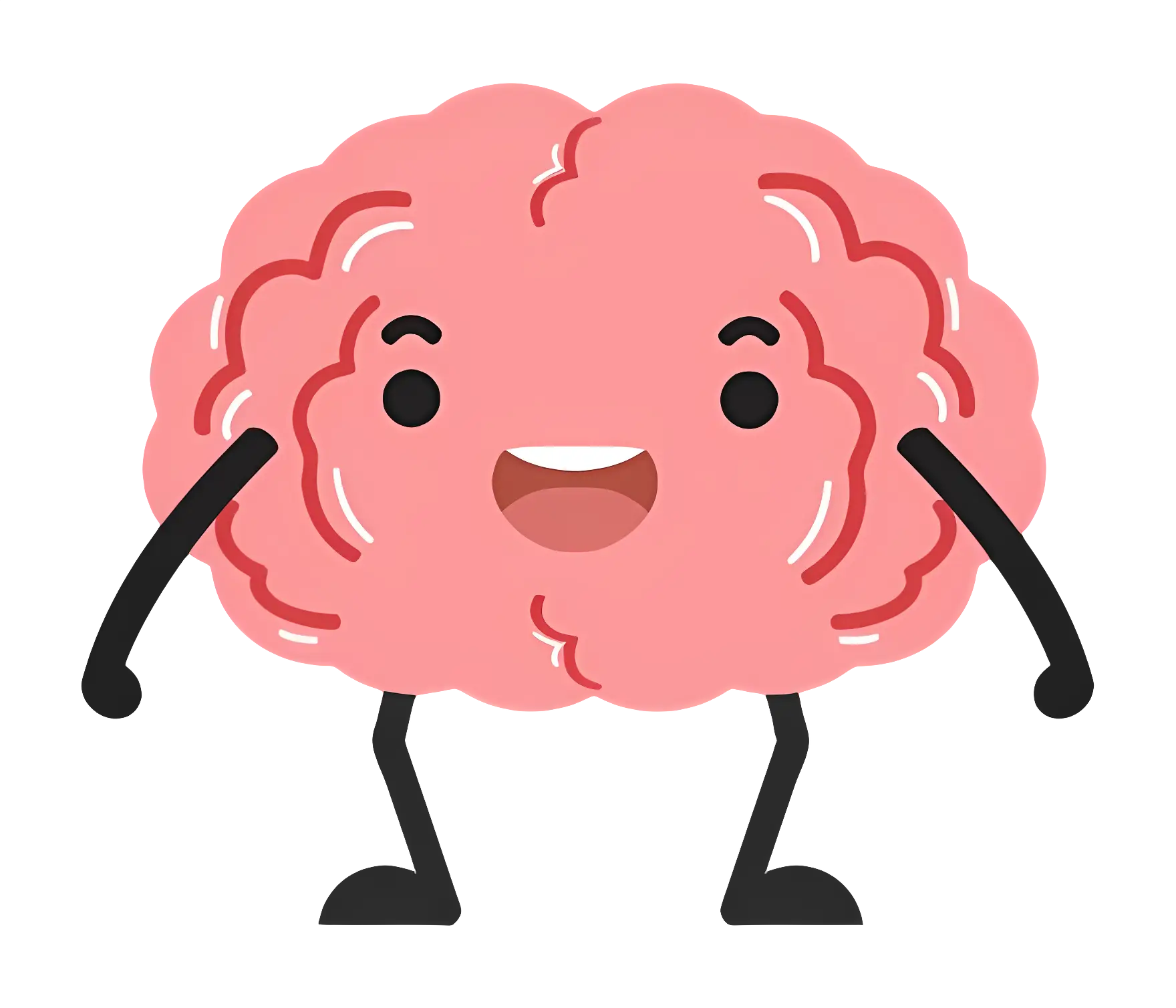 Happy Cartoon Brain Illustration