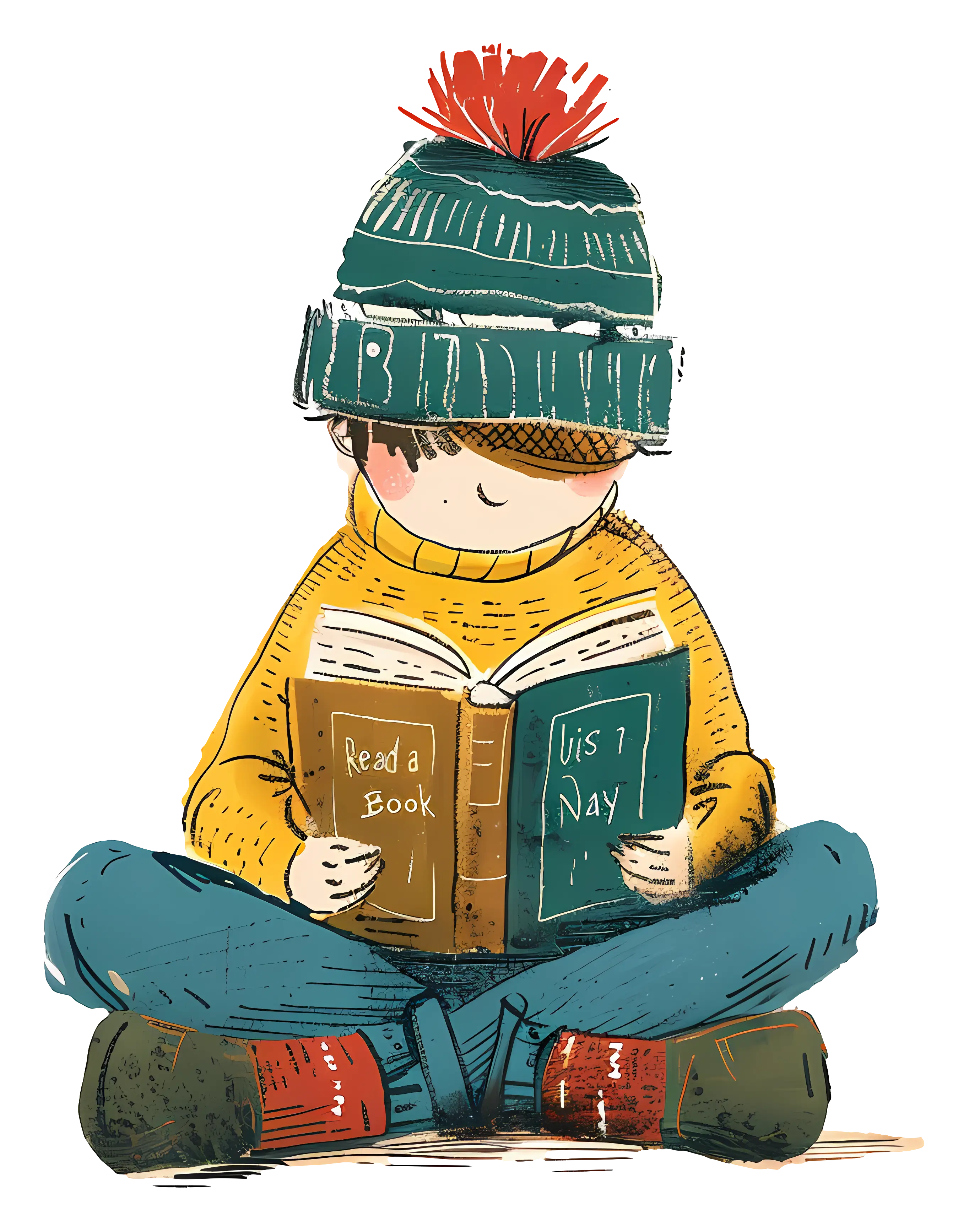 Child Reading a Book