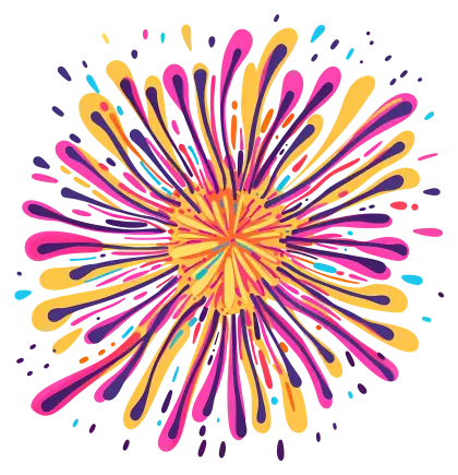Colorful Firework Burst