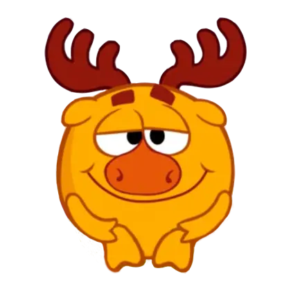 Yellow Cartoon Moose Illustration