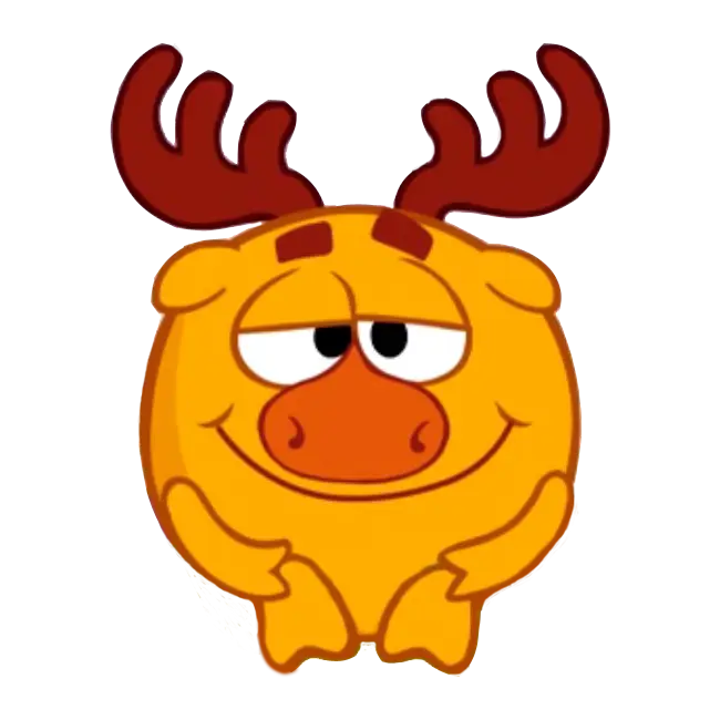 Yellow Cartoon Moose Illustration