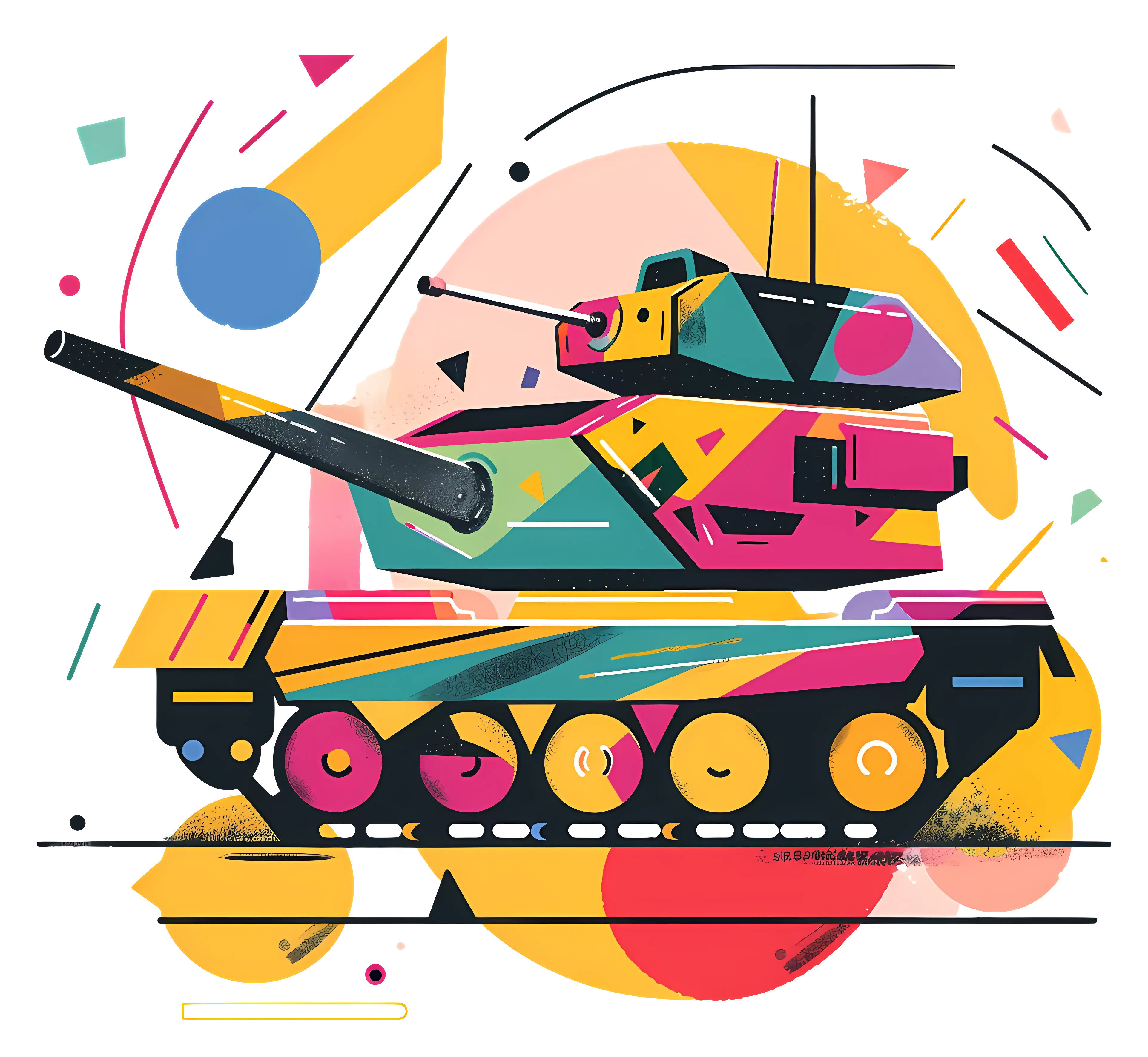 Colorful Artistic Tank Illustration