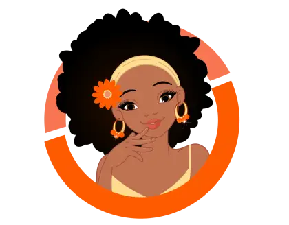 Cartoon Girl with Flower in Hair