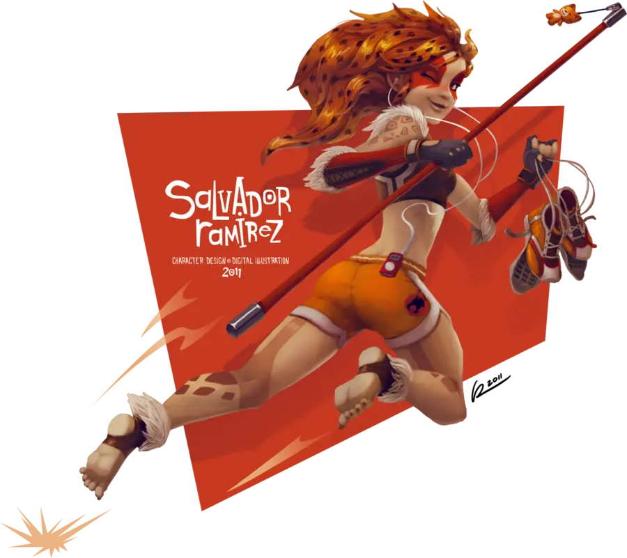 Animated Character with Spear