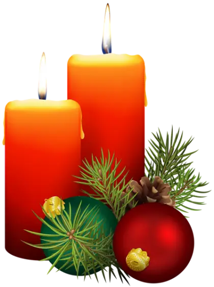 Festive Christmas Candles with Ornaments