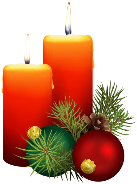 Festive Christmas Candles with Ornaments