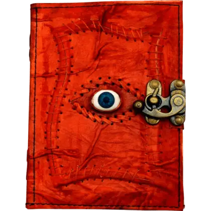 Mystical Red Book with Eye and Lock