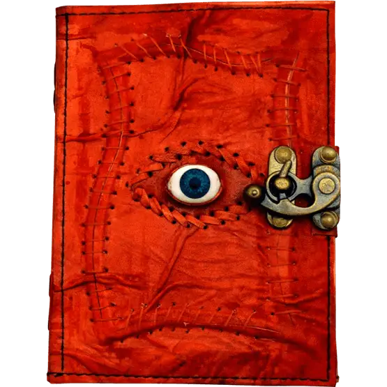 Mystical Red Book with Eye and Lock