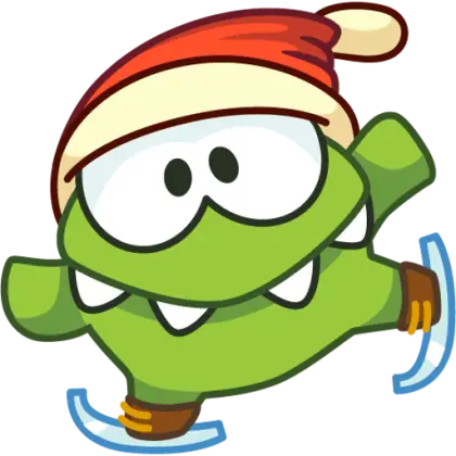 Green Cartoon Character Ice Skating
