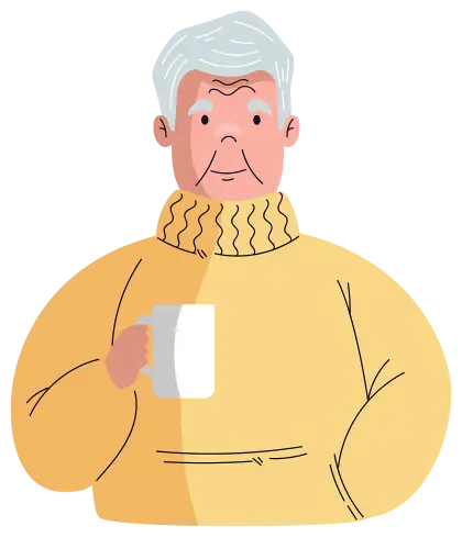 Elderly Man with Coffee