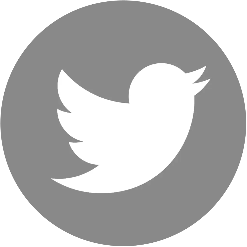 Gray Twitter Icon with Bird Logo