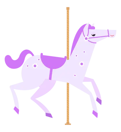 Purple Carousel Horse