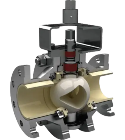 Cross-Section of a Valve for Industrial Use