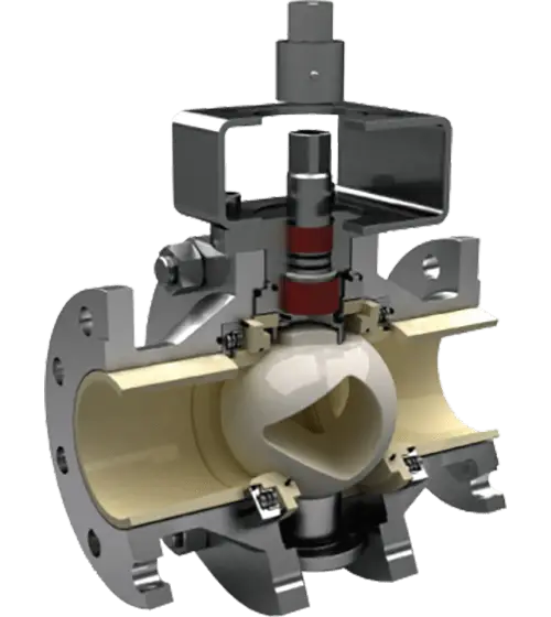 Cross-Section of a Valve for Industrial Use