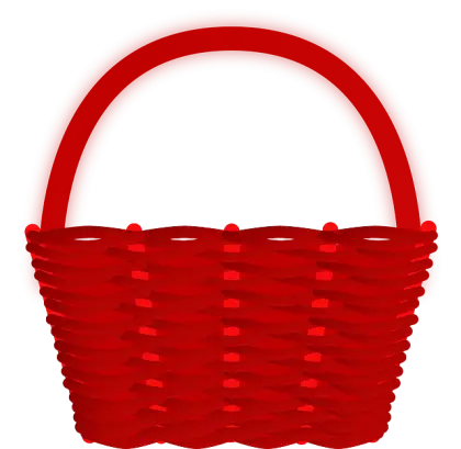 Red Woven Basket with Handle