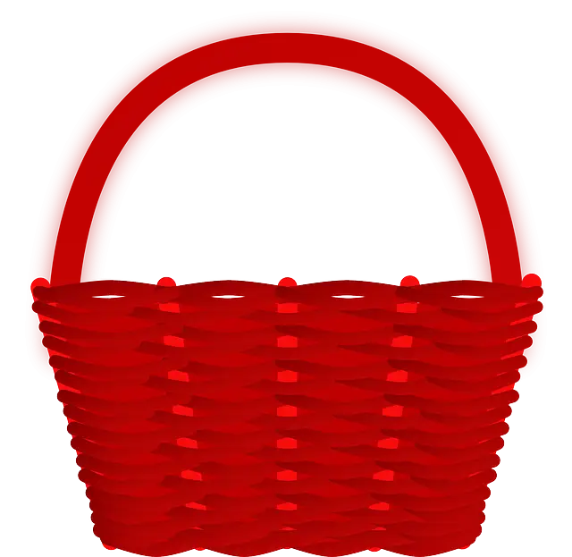 Red Woven Basket with Handle