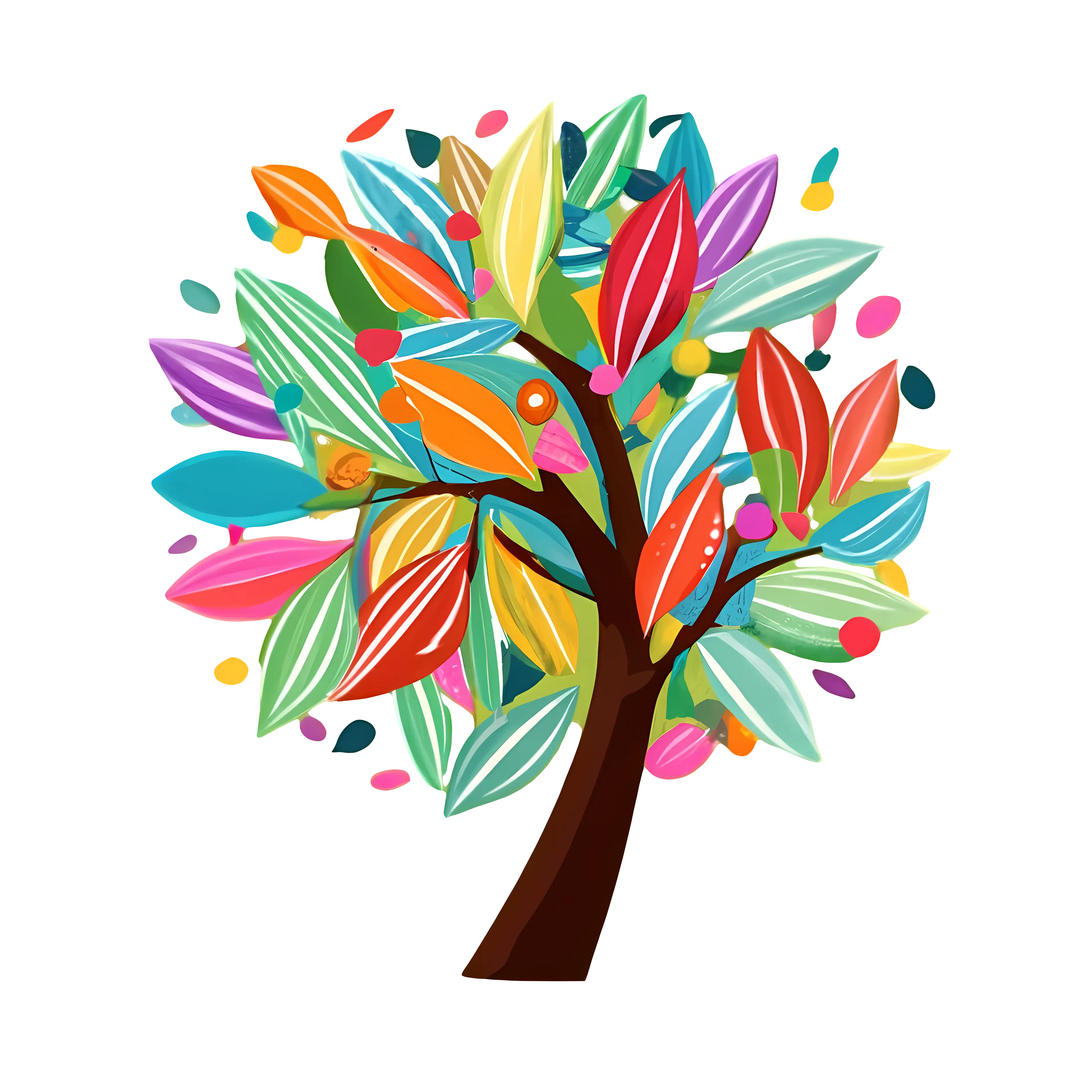 Colorful Art Style Tree Illustration
