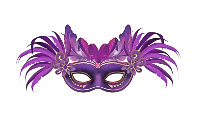 Purple Masquerade Carnival Mask with Feathers