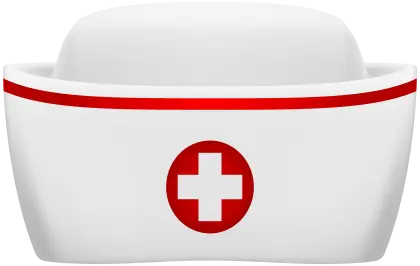 White nurse&#039;s cap with red cross symbol