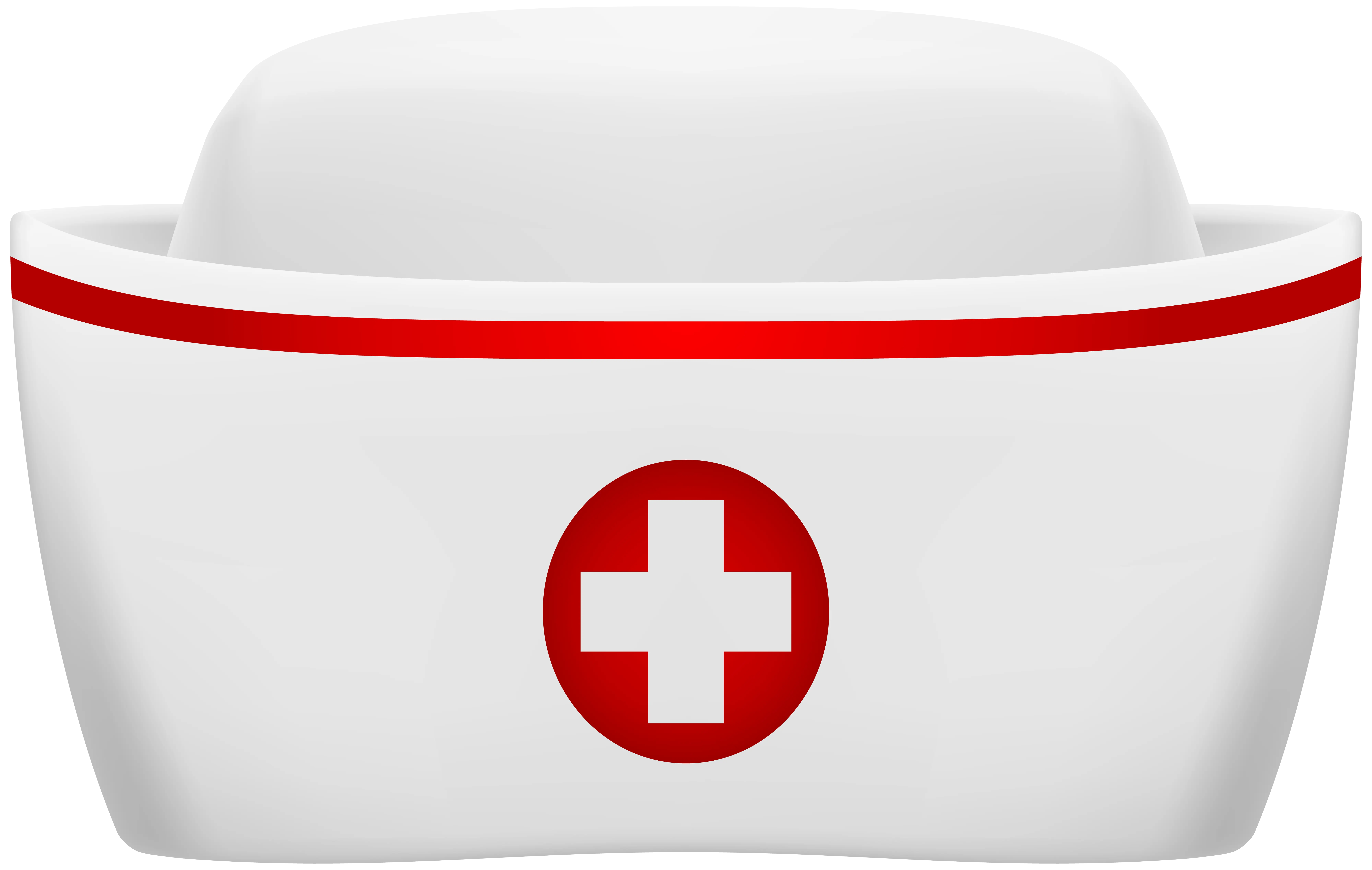 White nurse's cap with red cross symbol