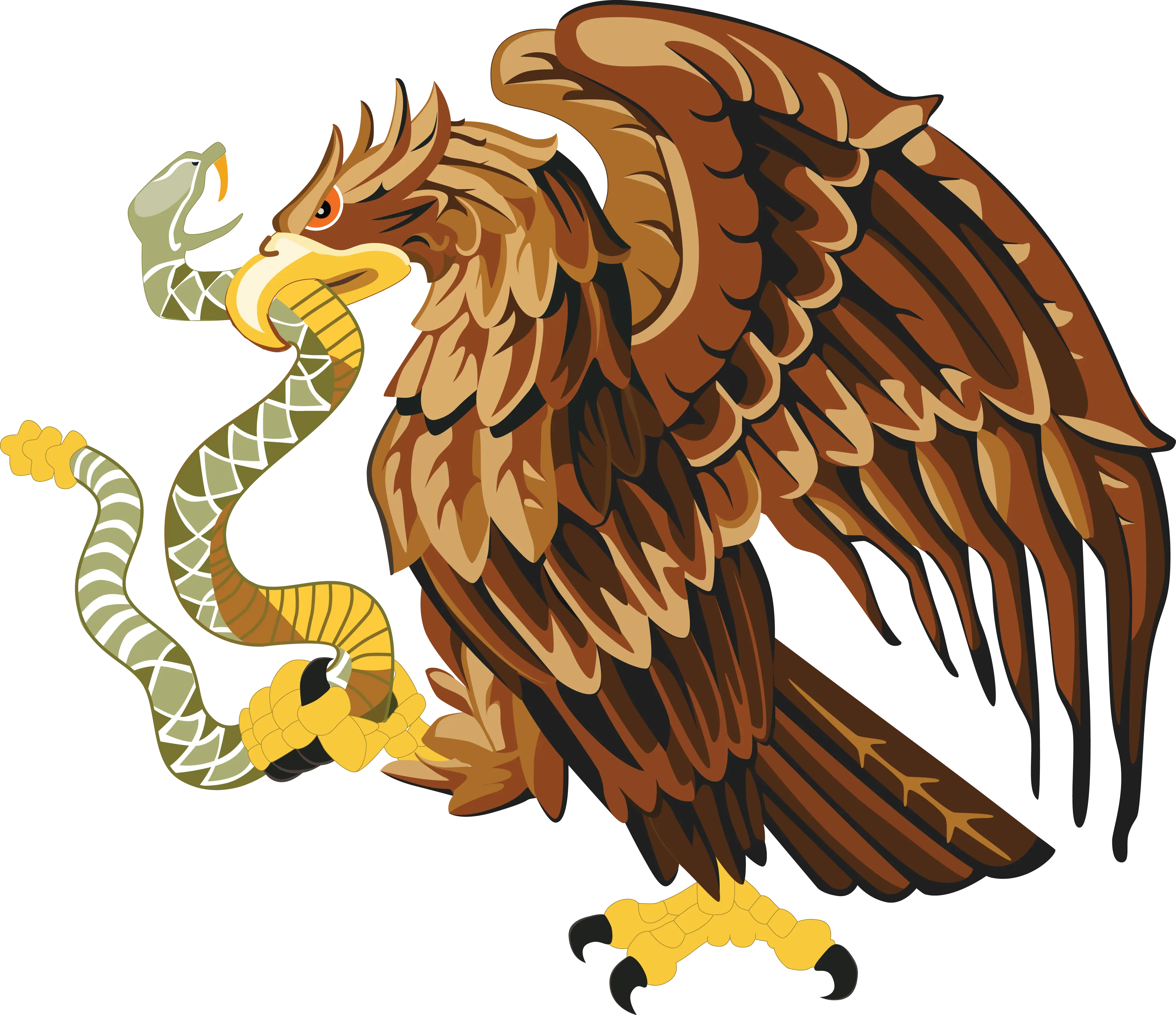 Golden Eagle Holding a Snake Emblem