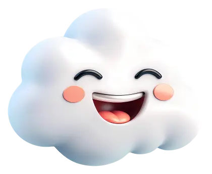 Happy Cartoon Cloud with Smile