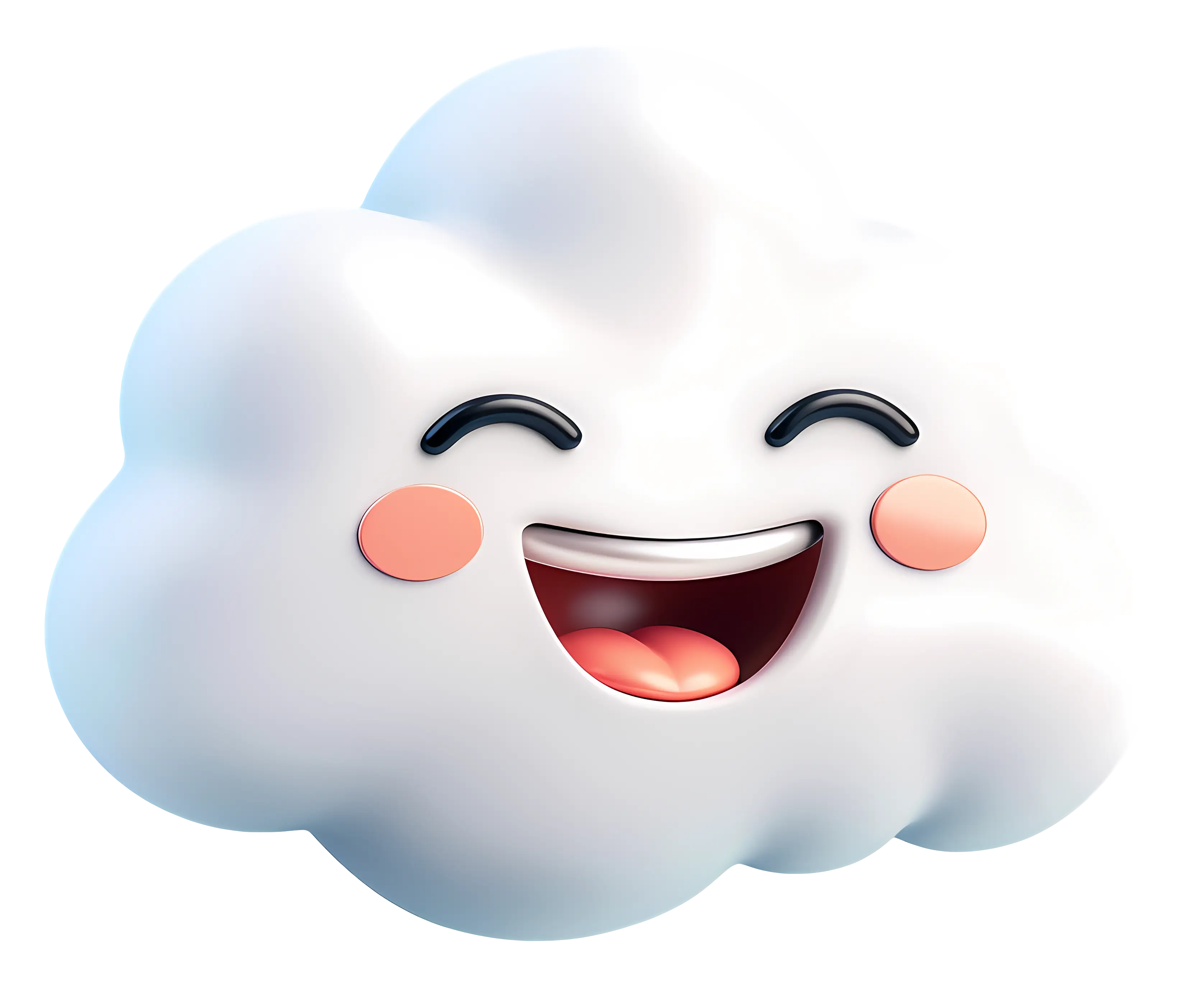 Happy Cartoon Cloud with Smile