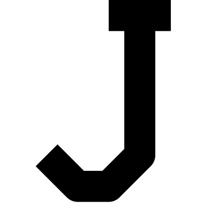 Black Hook Icon in Flat Design