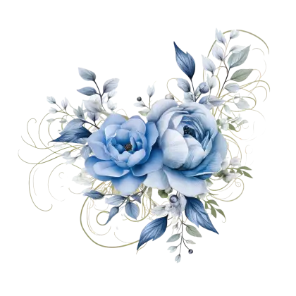 Elegant Blue Floral Bouquet Design