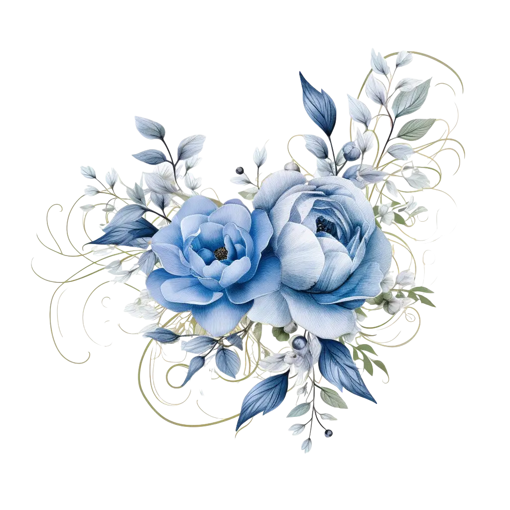 Elegant Blue Floral Bouquet Design