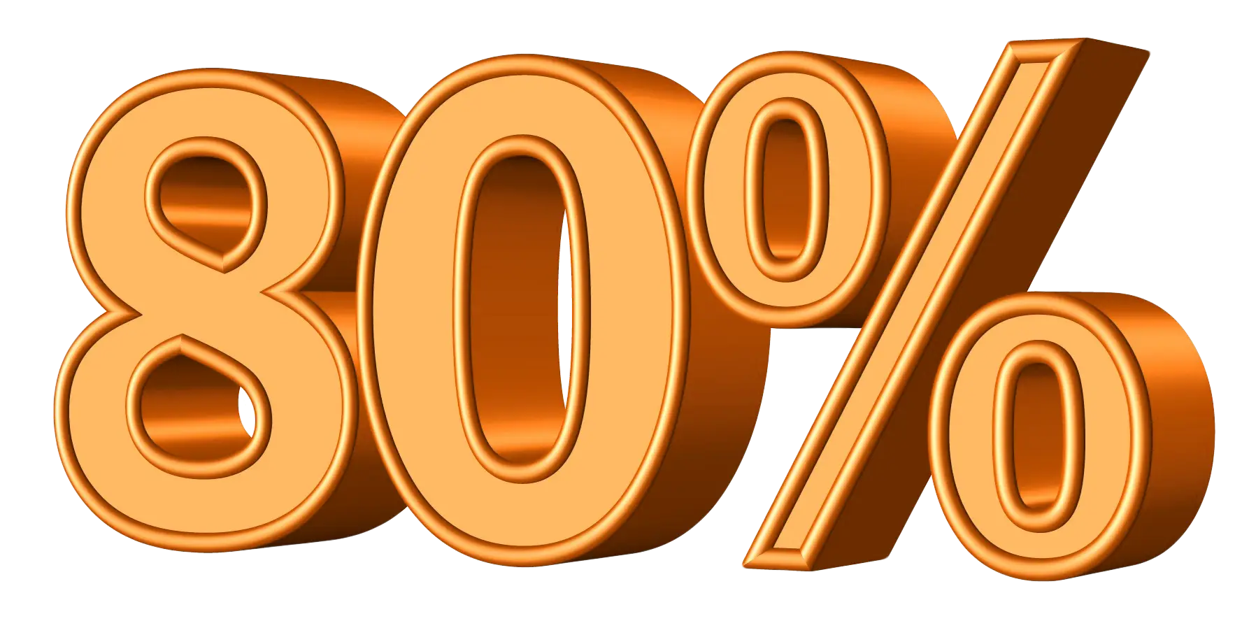 80% Symbol in Orange with Bold Design