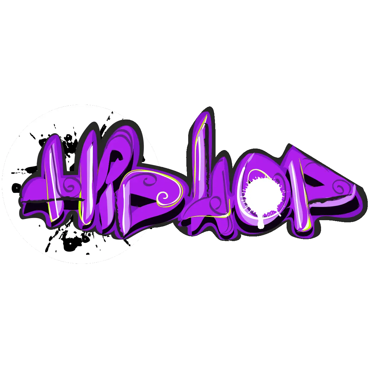 Purple Hip Hop Graffiti Text