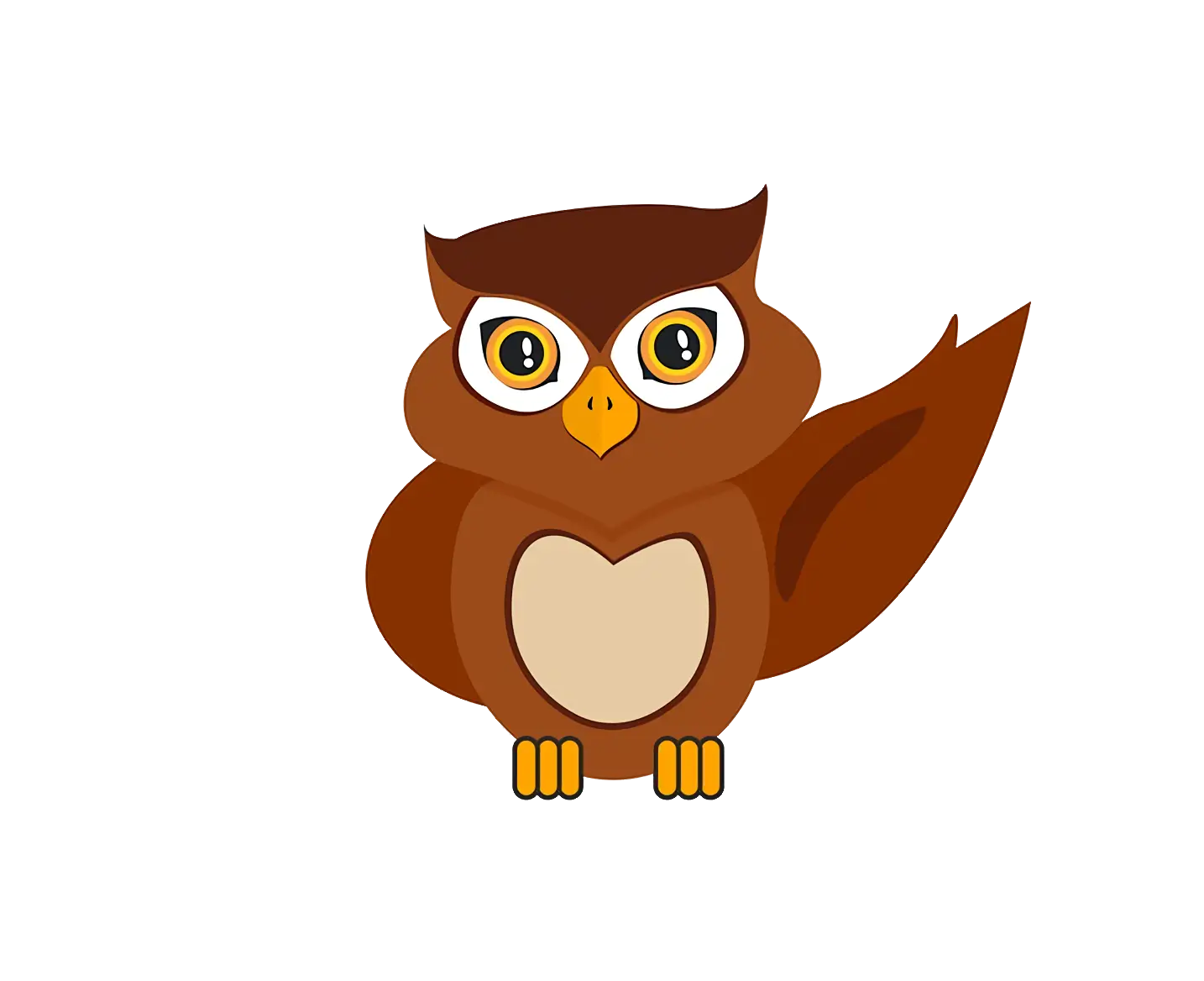 Brown Cartoon Owl Illustration
