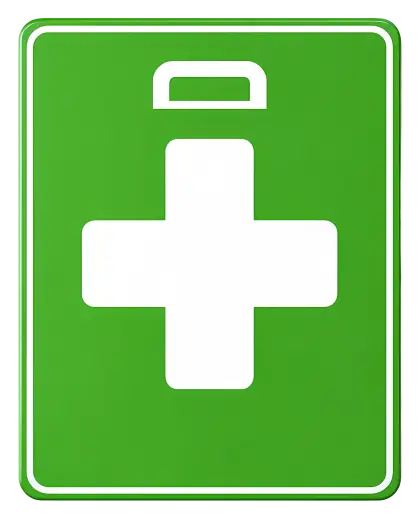 Green First Aid Sign
