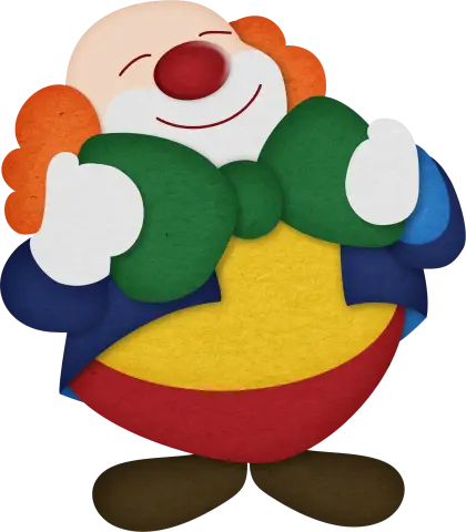 Colorful Clown with Bow Tie