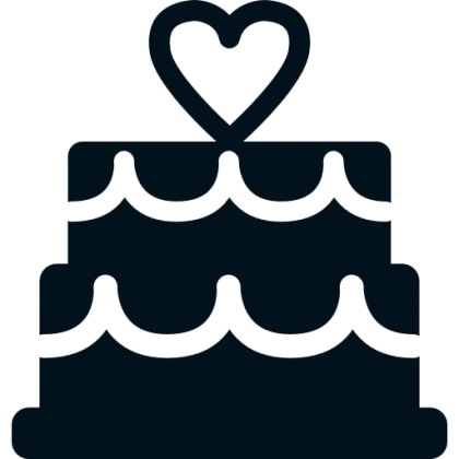 Black Wedding Cake Silhouette Icon
