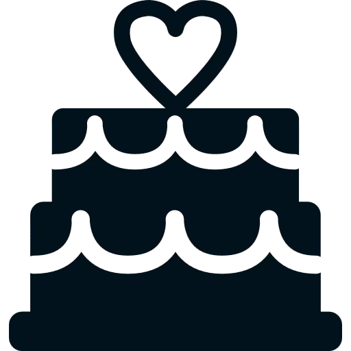 Black Wedding Cake Silhouette Icon
