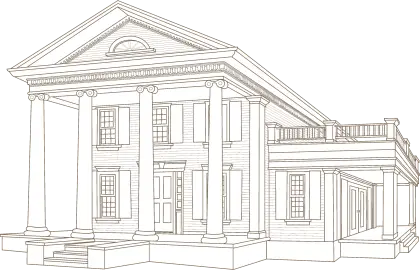 Colonial Style House Drawing