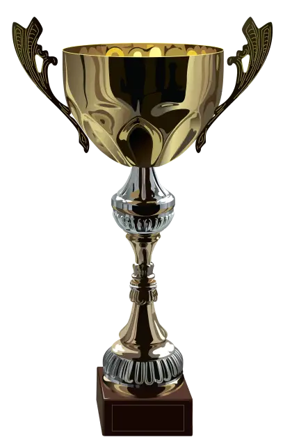 Golden Trophy Illustration for Awards and Victories