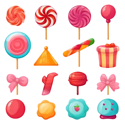 Colorful Lollipops and Candies Collection
