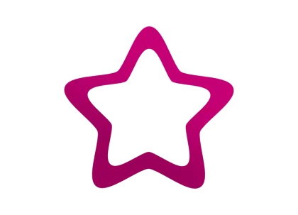 Outlined Pink Star Icon in a Clean Design