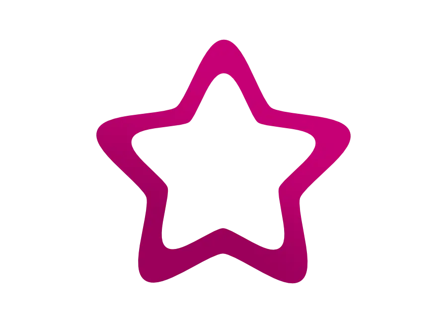 Outlined Pink Star Icon in a Clean Design