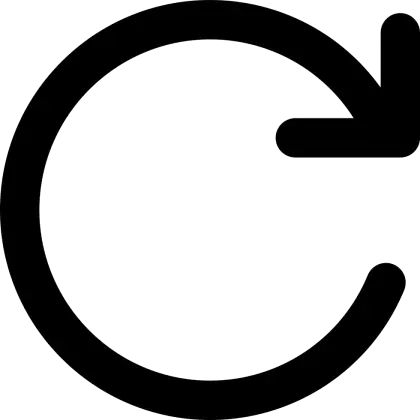Black Circular Arrow Icon for Refresh