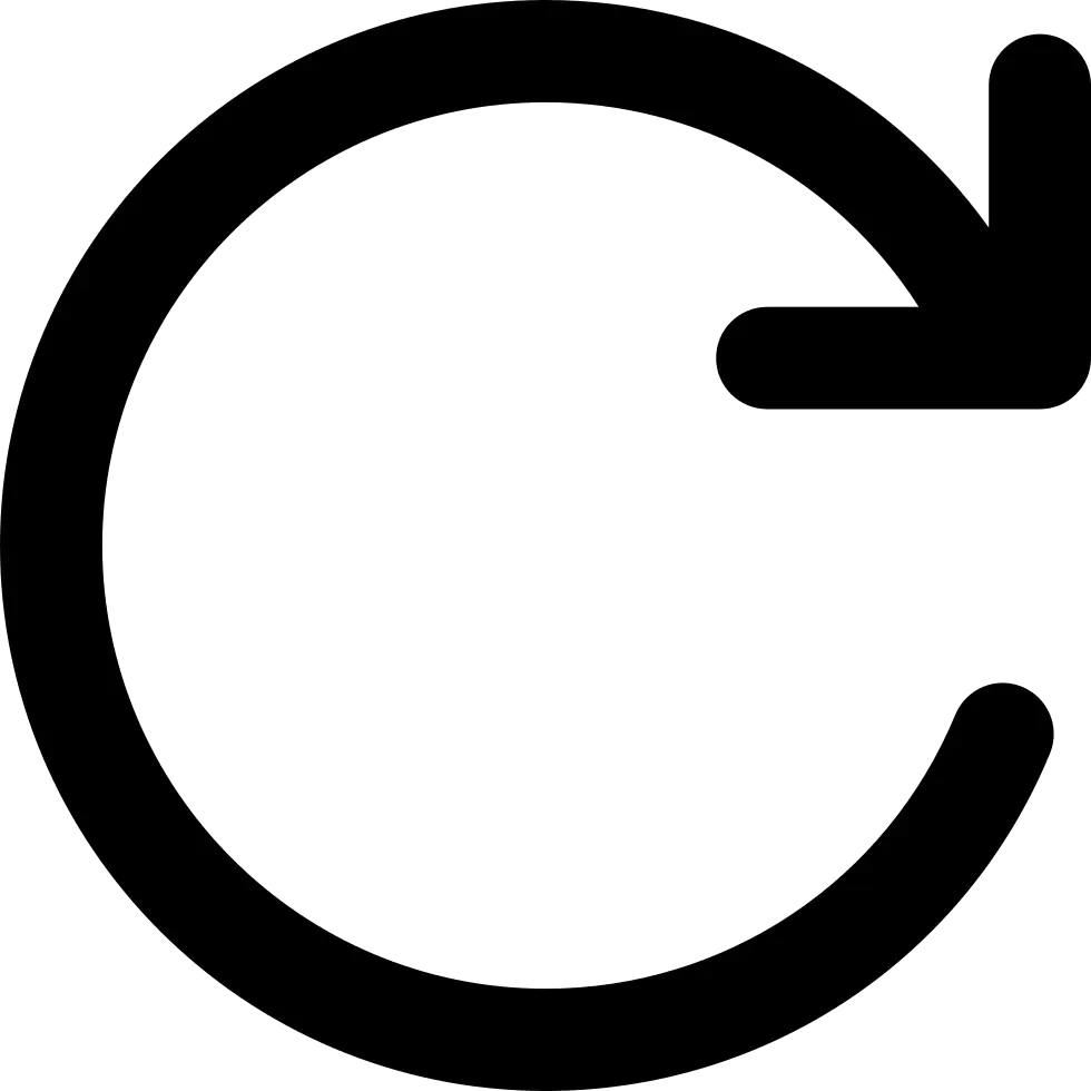 Black Circular Arrow Icon for Refresh