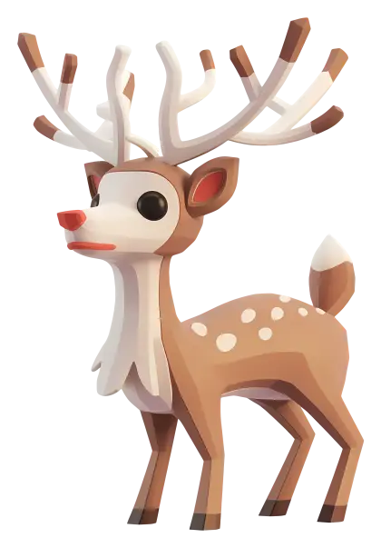 Geometric Reindeer Illustration in Modern Style