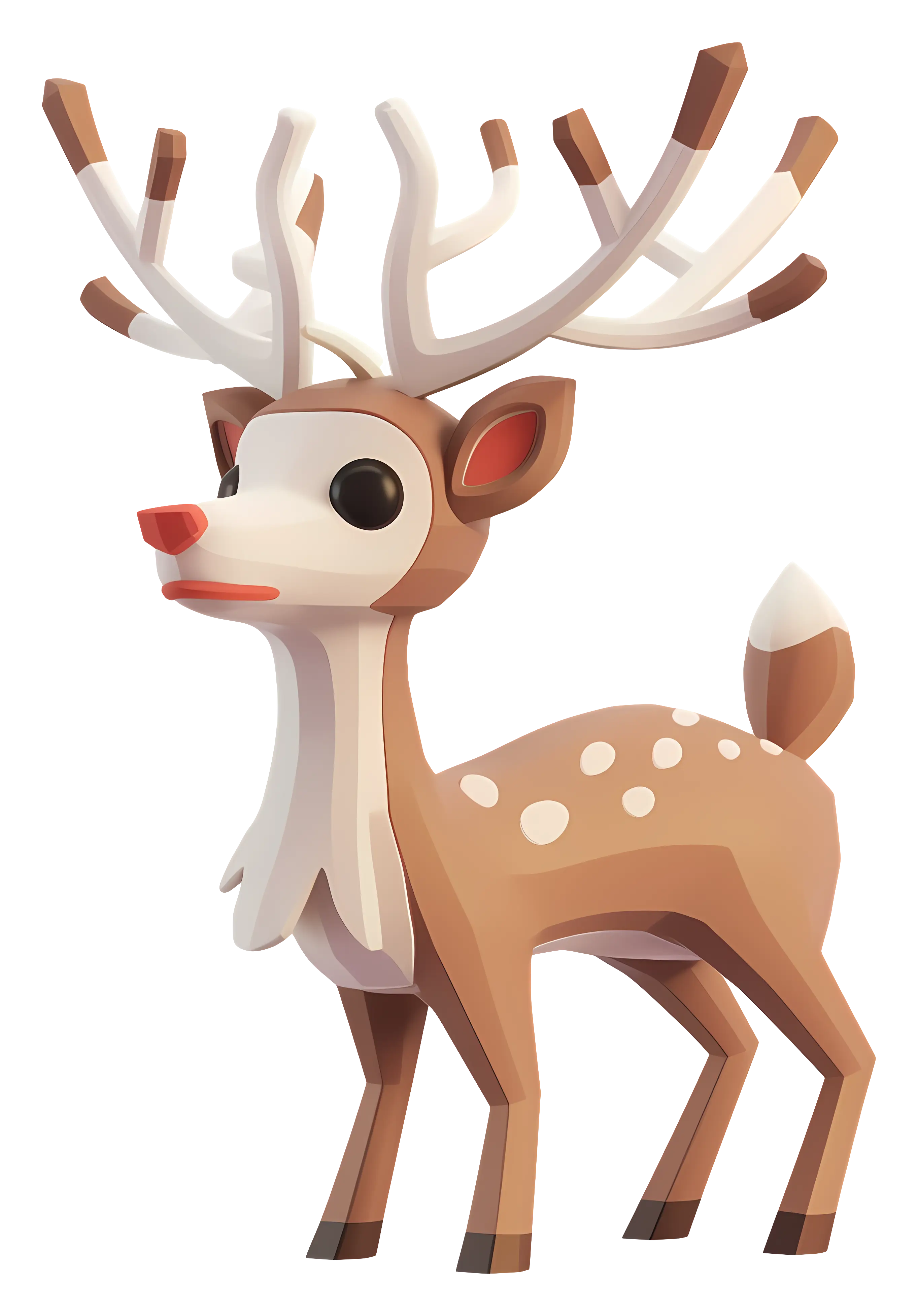Geometric Reindeer Illustration in Modern Style