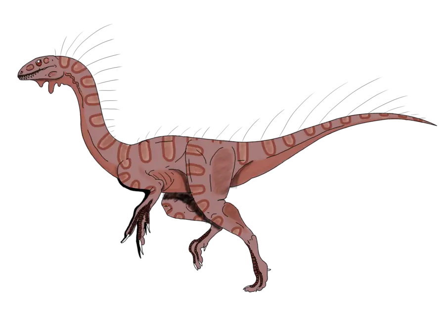 Brown Dinosaur Illustration with Patterns
