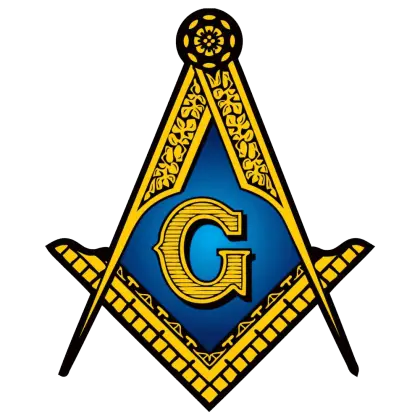 Freemason Emblem in Gold and Blue