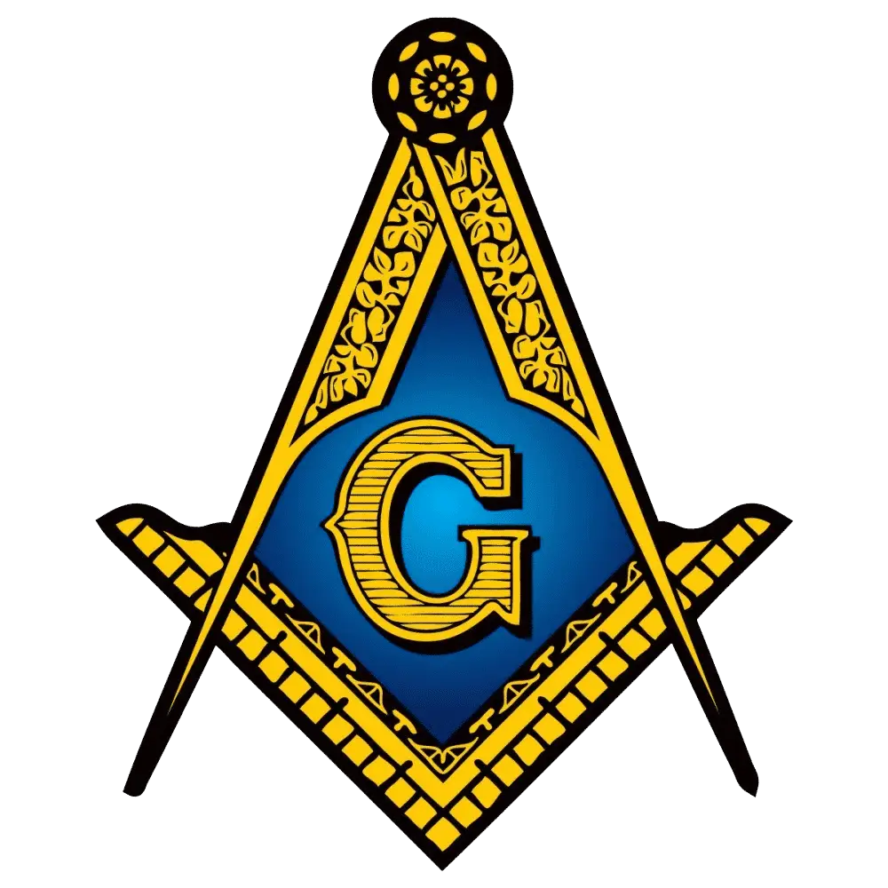 Freemason Emblem in Gold and Blue